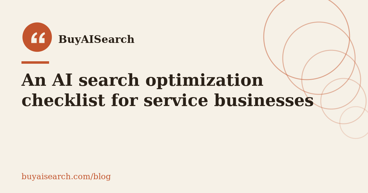 Illustrated cover for the article: An AI search optimization checklist for service businesses